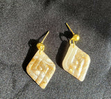 Golden Veins Marbled Drop Earrings