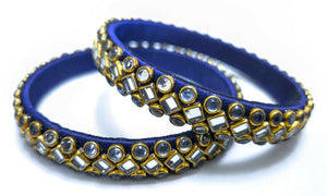 Medium Blue Two Piece Bangle Set