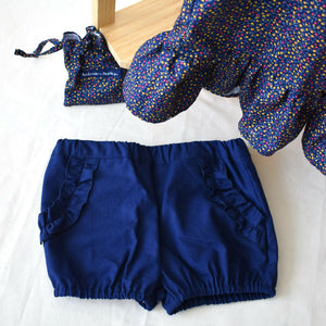 Print bow blouse with trousers (AB171-1) 2