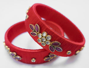 Large Red Two Piece Bangle Set