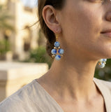 Ocean Speckle Cluster Drop Earrings