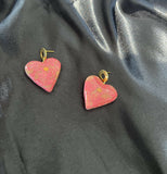 Blush Marble Heart Drop Earrings 💗