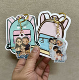 Customized Name & Photo Keychain – Elegant Backpack Accessory
