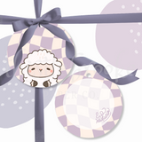 Groovy Eid Gift Tags - Purple Checkers