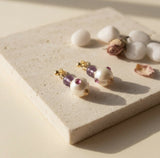 Pearl Blush Drop Stud Earrings