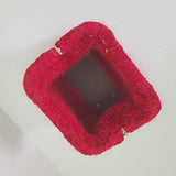 Crochet burgundy clutch bag