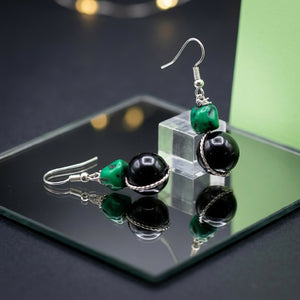 Emerald Noir Green Drop Earrings