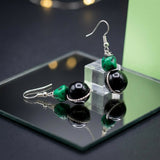 Emerald Noir Green Drop Earrings