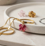 Ruby Bloom Herringbone Necklace