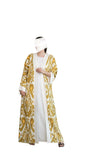 Handmade Kimono - Yellow White Ikat