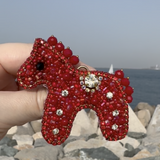 Red Horse brooch and pendant for necklace and bag charm