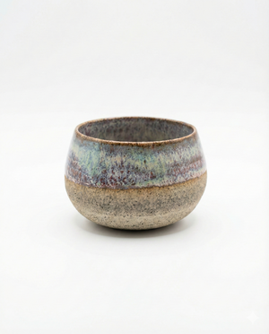 Handcrafted Stoneware Tea Bowl – Blue Rustic Glaze | Pia Ceramic