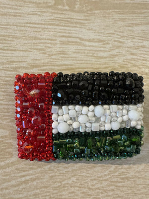 Handmade beaded brooch UAE Flag