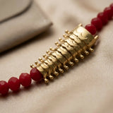 Crimson Spine Bracelet (Gold Tone)