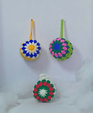 Christmas tree crochet baubles
