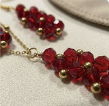 Crimson Glow Pendant & Earrings Set