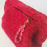 Crochet burgundy clutch bag
