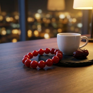 Crimson Orbit Bead Bracelet