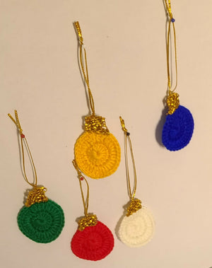 Christmas crochet tiny baubles