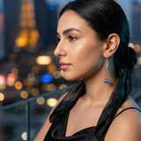 Midnight Glow Blue Drop Earrings