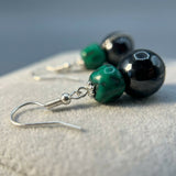 Emerald Noir Green Drop Earrings