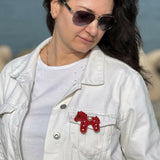 Red Horse brooch and pendant for necklace and bag charm