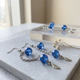 Blue Muse Chain Drop Earrings