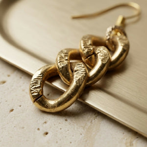 Golden Link Drop Earrings