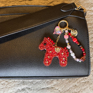 Red Horse brooch and pendant for necklace and bag charm