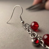 Crimson Charm Drop Earrings