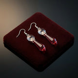 Crimson Crystal Prism Drop Earrings