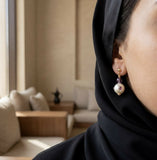 Pearl Blush Drop Stud Earrings