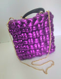 Crochet weave purple tote