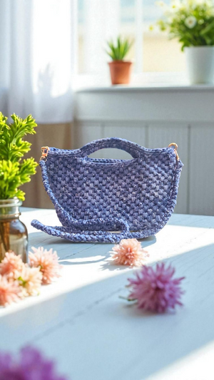 Crocheted Mini Crossbody Tote – Handmade Bag