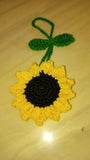 Handmade Crochet Sunflower Keychain
