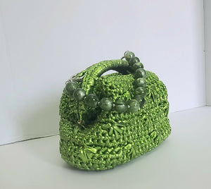 Crichet festive metallic clutch