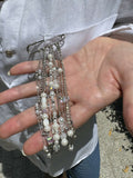 Safety pin brooch with chains