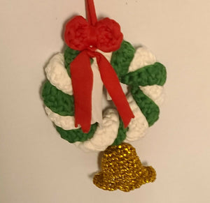 Christmas crochet bell wreath