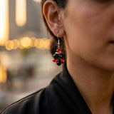 Crimson Noir Glow Drop Earrings