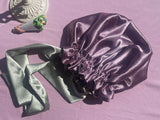 plain satin bonnet with tie