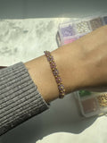Purple Beaded Daisy Chain Bracelet