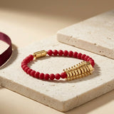 Crimson Spine Bracelet (Gold Tone)
