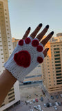 Handmade Crochet Paw Fingerless Gloves