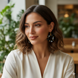 Midnight Heart Hoop Earrings