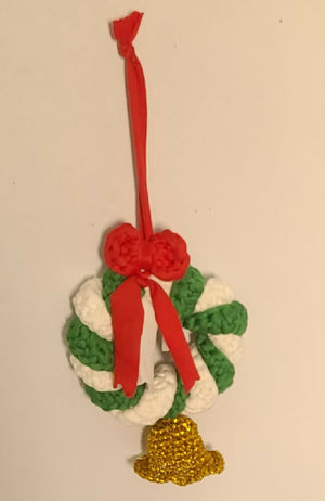 Christmas crochet bell wreath