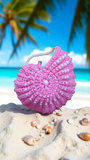 Crocheted ammonite embellished bag