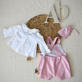 Pink dungarees with white blouse (AB41-1_2) 3