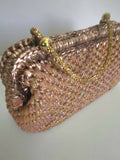 Crochet festive beige clutch