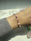 Purple Daisy Chain Beaded Bracelet