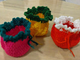 Handmade Crochet Drawstring Mini Pouch